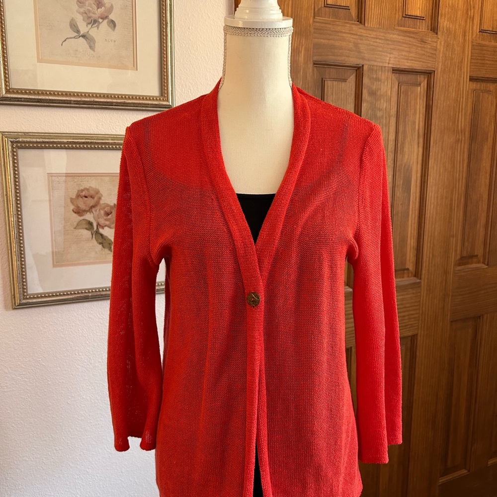 Women’s Dark Orange/Red Cardigan Sweater